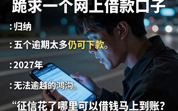 跪求一个网上借款口子,归纳五个逾期太多仍可下款的口子