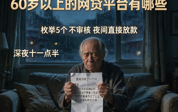 60岁以上的网贷平台有哪些,枚举5个不审核夜间直接放款的网贷app