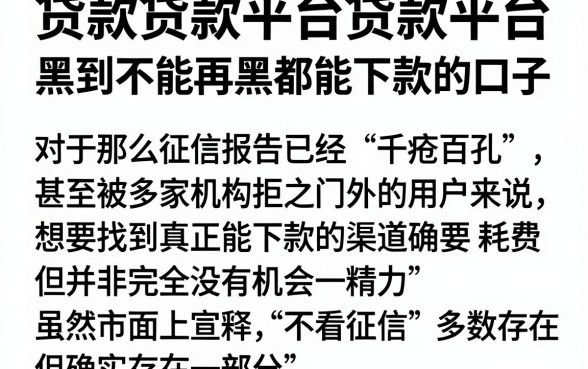 贷款贷款平台贷款平台,整理五个黑到不能再黑都能下款的口子
