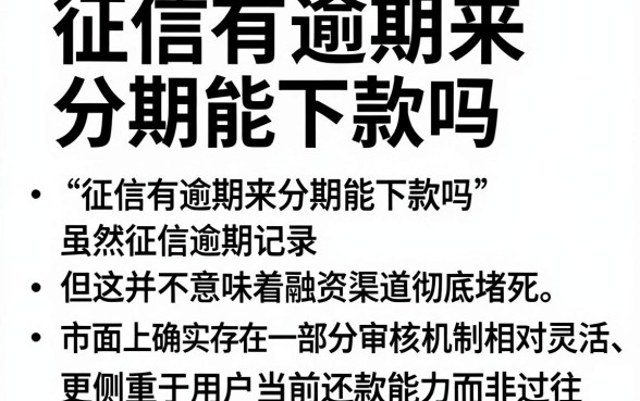 征信有逾期来分期能下款吗，概括五个不看征信小额借钱的口子
