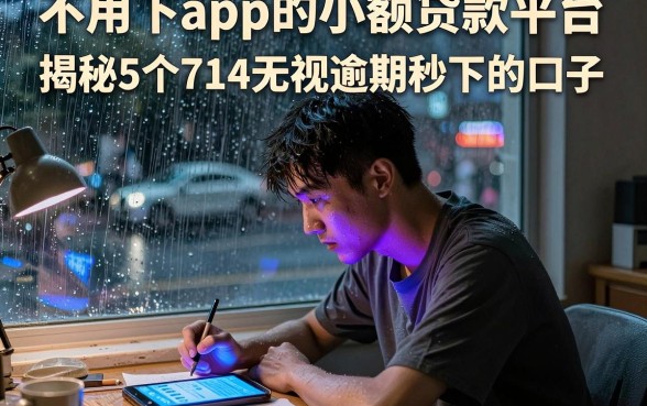 不用下app的小额贷款平台,揭秘5个714无视逾期秒下的口子