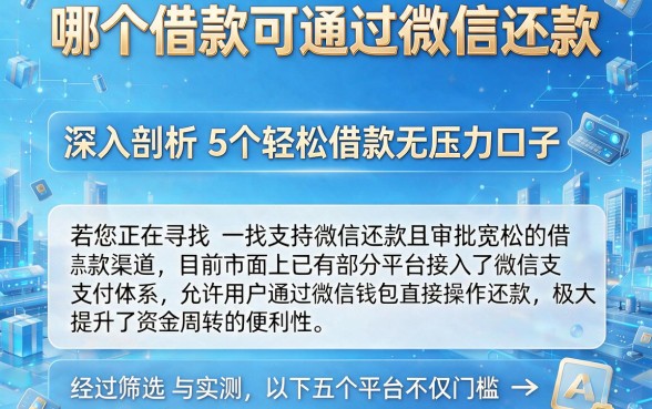 哪个借款可通过微信还款,深入剖析5个轻松借款无压力口子