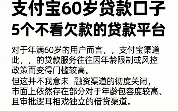 支付宝60岁贷款口子，深入剖析5个不看欠款的贷款平台