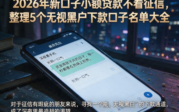 2026年新口子小额贷款不看征信,整理5个无视黑户下款口子名单大全