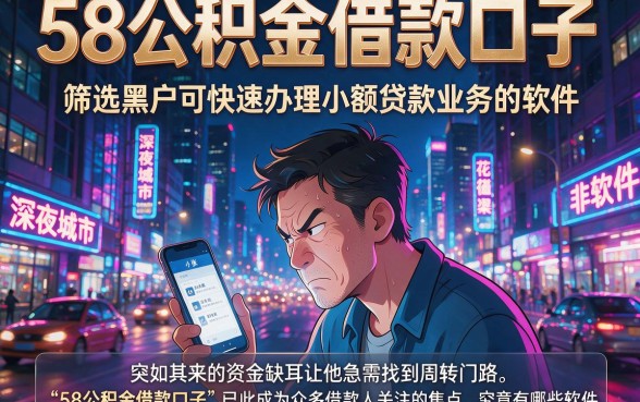 58公积金借款口子,筛选五个黑户可快速办理小额贷款业务的软件