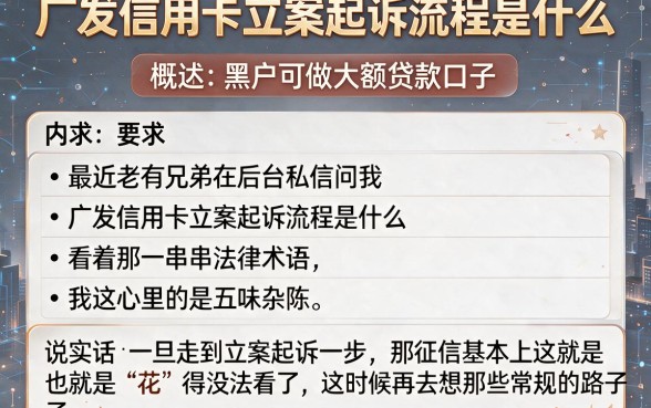 广发信用卡立案起诉流程是什么,概括5个黑户可以做大额贷款口子