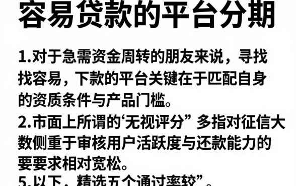 容易贷款的平台分期,详尽说明5个无视评分的贷款app