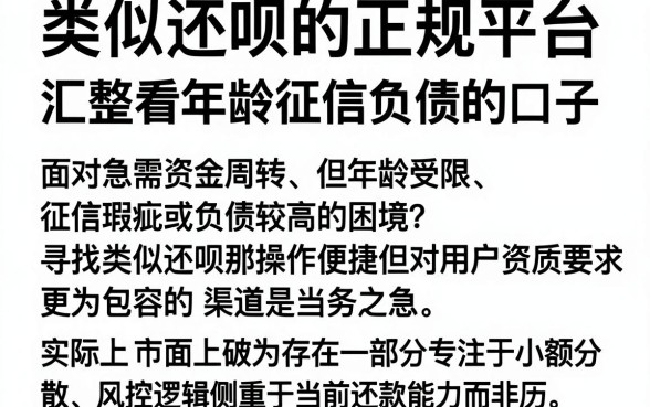 类似还呗的正规平台,汇整五个不看年龄征信负债的口子