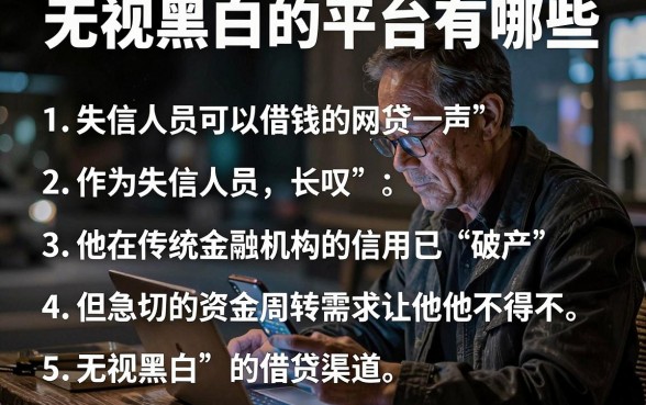无视黑白的平台有哪些,条列5个失信人员可以借钱的网贷软件