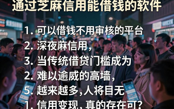 通过芝麻信用能借钱的软件，罗列五个可以借钱不用审核的平台