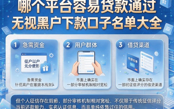 哪个平台容易贷款通过,理出5个无视黑户下款口子名单大全