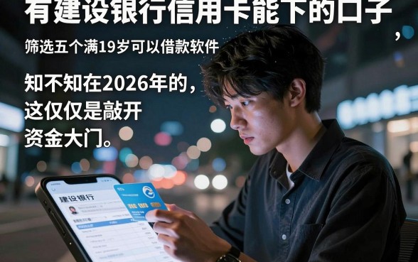 有建设银行信用卡能下的口子，筛选五个满19岁可以借款的软件