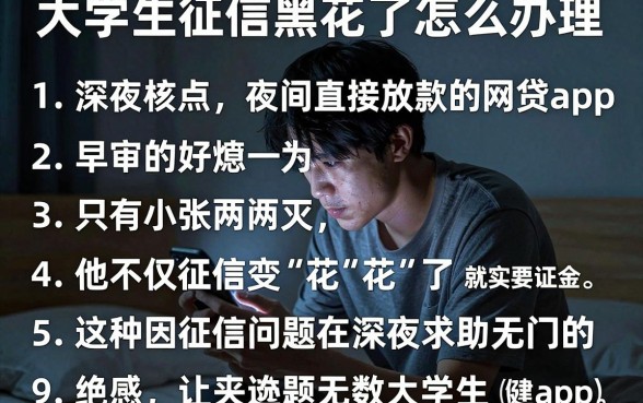 大学生征信黑花了怎么办理,概括五个不审核夜间直接放款的网贷app