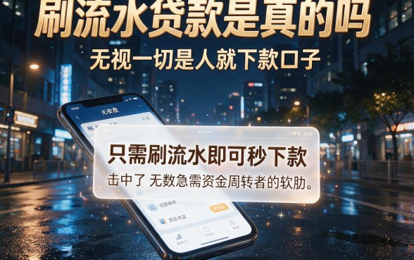 刷流水贷款是真的吗,整理5个无视一切是人就下款口子