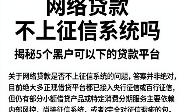 网络贷款 不上征信系统吗，揭秘5个黑户可以下的贷款平台