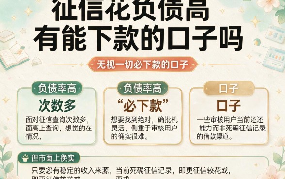 征信花负债高有能下款的口子吗,罗列五个无视一切必下款的口子