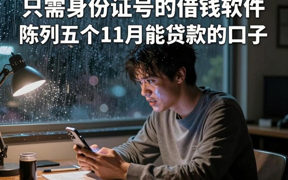 只需身份证号的借钱软件,陈列五个11月能贷款的口子