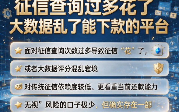 征信查询过多花了,大数据乱了能下款的平台,理出五个无视网黑征信黑3万贷款秒款app名单