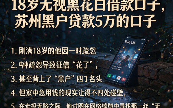 18岁无视黑花白借款口子,罗列5个苏州黑户贷款5万的口子