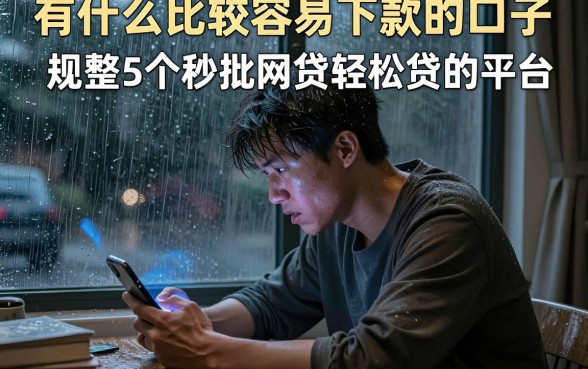 有什么比较容易下款的口子,规整5个秒批网贷轻松贷的平台