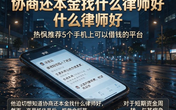 协商还本金找什么律师好，热忱推荐5个手机上可以借钱的平台