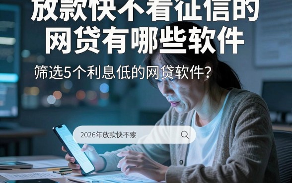 放款快不看征信的网贷有哪些软件，筛选5个利息低的网贷软件