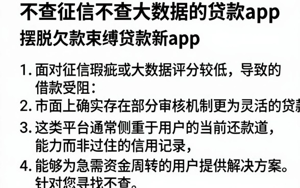 不查征信不查大数据的贷款app,条列五个摆脱欠款束缚贷款新app