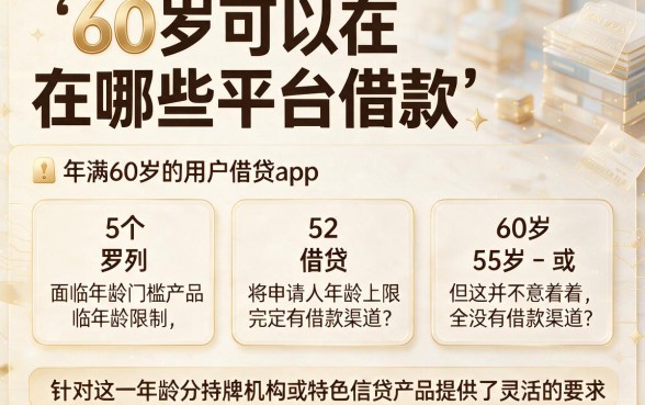 60岁可以在哪些平台借款，罗列5个值得信赖的借贷app