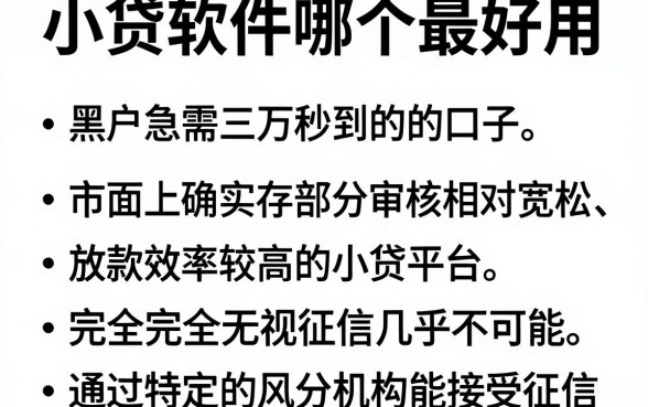 小贷软件哪个最好用,条列五个黑户急需三万秒到的的口子