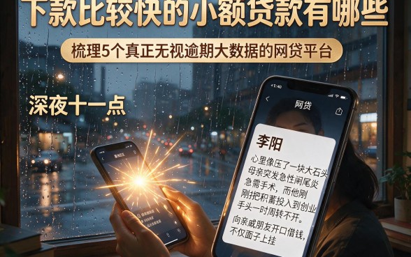 下款比较快的小额贷款有哪些,梳理5个真正无视逾期大数据的网贷平台