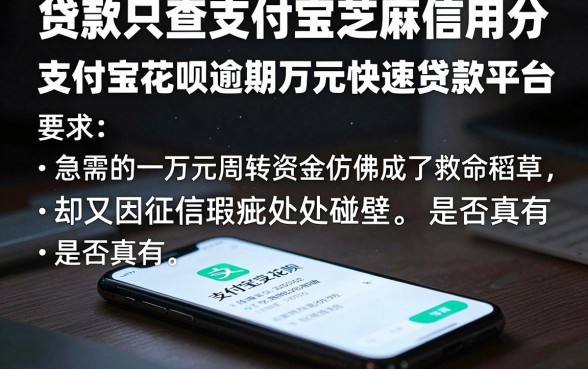 贷款只查支付宝芝麻信用分,陈列5个支付宝花呗逾期万元快速贷款平台