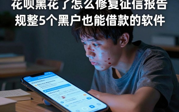 花呗黑花了怎么修复征信报告,规整5个黑户也能借款的软件