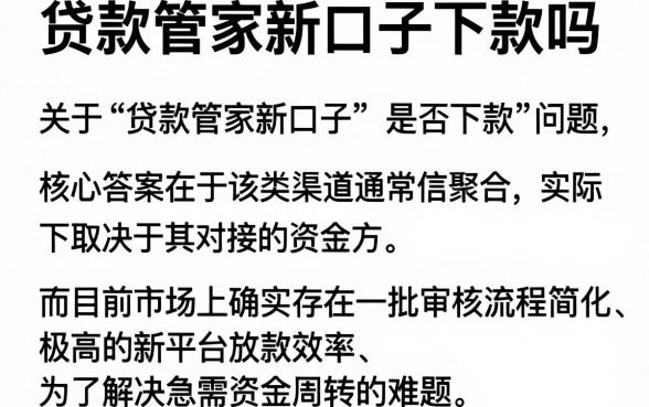 贷款管家新口子下款吗,整合五个简单容易贷款平台