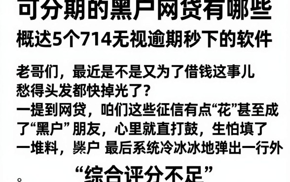 可分期的黑户网贷有哪些,概括5个714无视逾期秒下的软件