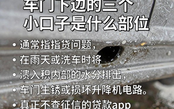 车门下边的三个小口子是什么部位，胪列五个真正不查征信的贷款app