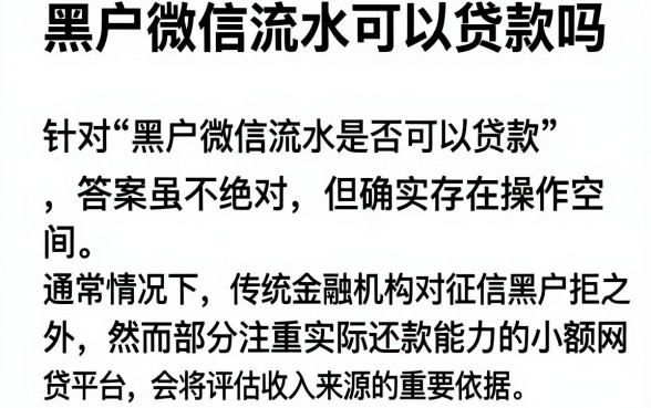 黑户微信流水可以贷款吗,梳理5个不审核夜间直接放款的网贷口子