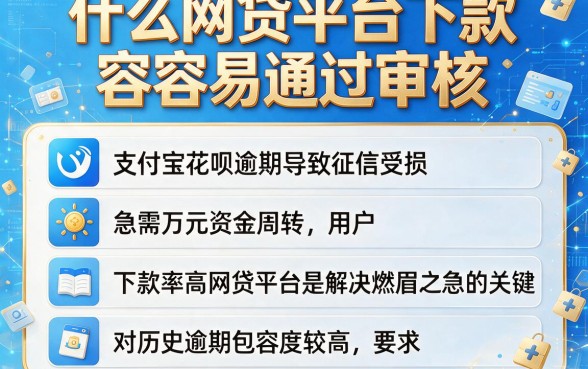 什么网贷平台下款容易通过审核，概括五个支付宝花呗逾期万元快速贷款平台