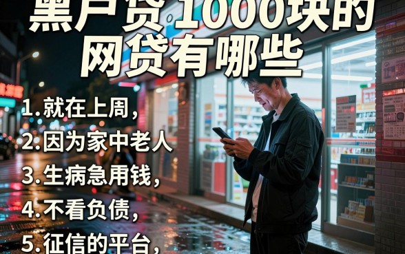 黑户贷1000块的网贷有哪些，筛选五个不看负债和征信的平台