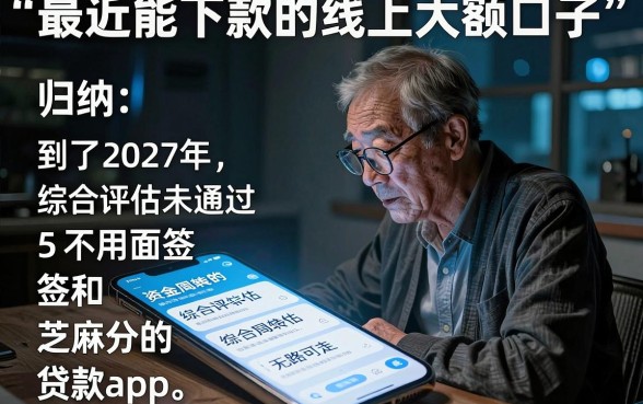最近能下款的线上大额口子，归纳5个不用面签和芝麻分的贷款app