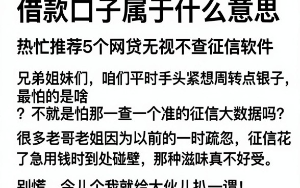 借款口子属于什么意思,热忱推荐5个网贷无视不查征信软件