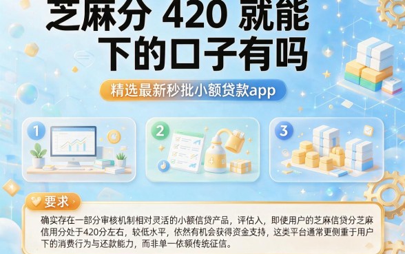 芝麻分420就能下的口子有吗，精选五个最新秒批小额贷款app