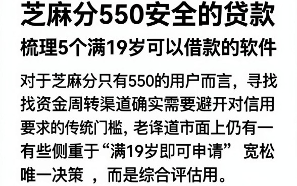 芝麻分550安全的贷款,梳理5个满19岁可以借款的软件