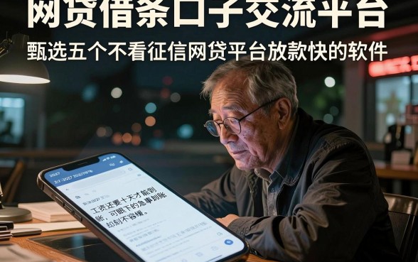网贷借条口子交流平台,甄选五个不看征信网贷平台放款快的软件