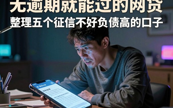 无逾期就能过的网贷，整理五个征信不好负债高的口子