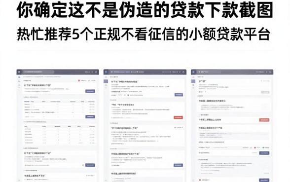你确定这不是伪造的贷款下款截图,热忱推荐5个正规不看征信的小额贷款平台