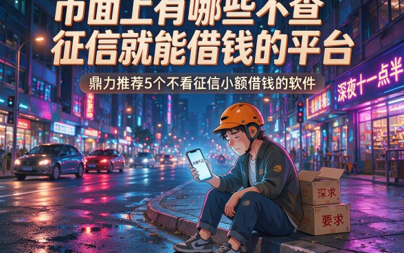 市面上有哪些不查征信就能借钱的平台，鼎力推荐5个不看征信小额借钱的软件