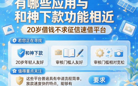 有哪些应用与和神下款功能相近,概括5个20岁借钱不求征信速借平台