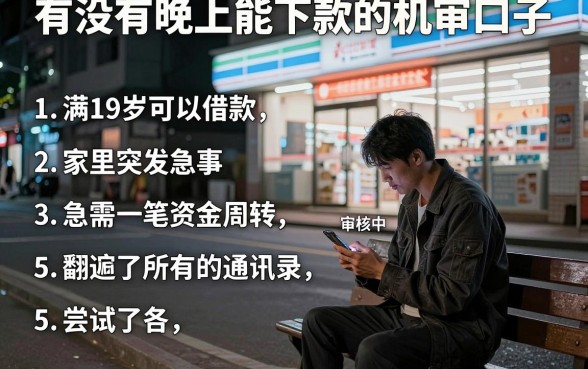 有没有晚上能下款的机审口子，条列5个满19岁可以借款的平台