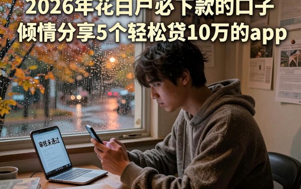 2026年花白户必下款的口子,倾情分享5个轻松贷10万的app