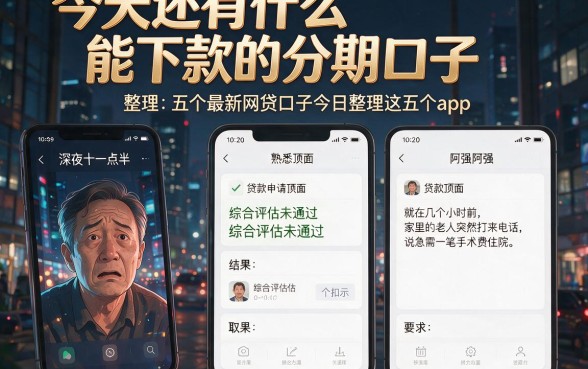 今天还有什么能下款的分期口子,整理五个最新网贷口子今日整理这五个app